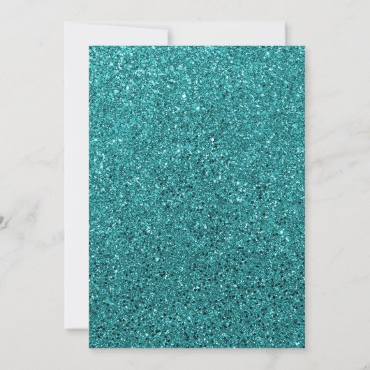 Glam Aqua Glitter Afgelast Uitgestelde bruiloft Kaart (Achterkant)