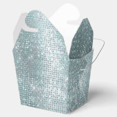 Glam Aqua Glitzy Silver Sparkle Bedankdoosjes (Geopend)