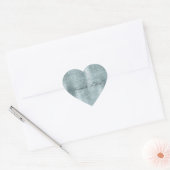 Glam Aqua Glitzy Silver Sparkle Hart Sticker (Envelop)