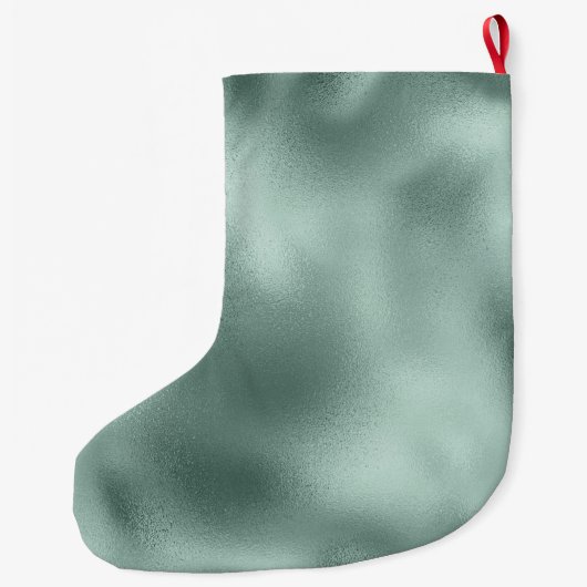 Glam Aqua Groen Goud Glitter Joy Grote Kerstsok (Achterkant)