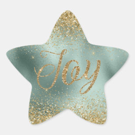 Glam Aqua Groen Goud Glitter Joy Ster Sticker