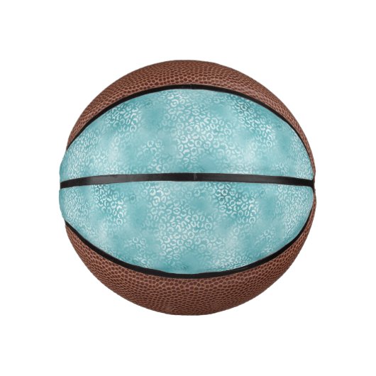 Glam Aqua Leopard Basketbal (Voorkant)