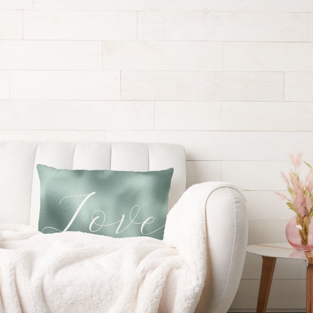 Glam Aqua Pine Groen Liefde Kussen (Bank)