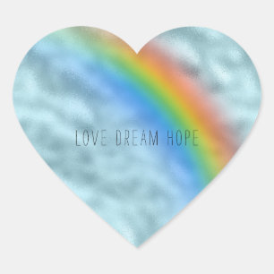 Glam Aqua-regenboog Hart Sticker