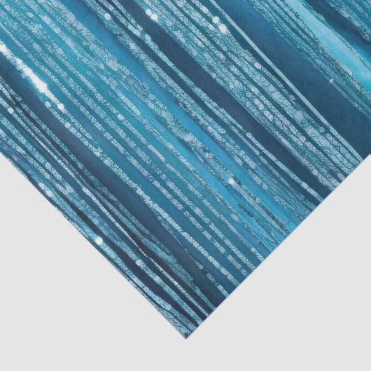 Glam Aqua Sparkle Stripes Tissuepapier (Detail)