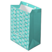 Glam Aqua Tiffany Thema Bougie Verjaardag Medium Cadeauzakje (Voorkant Gekanteld)