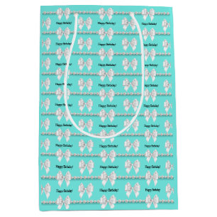Glam Aqua Tiffany Thema Bougie Verjaardag Medium Cadeauzakje
