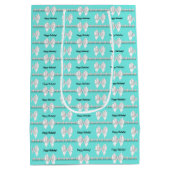 Glam Aqua Tiffany Thema Bougie Verjaardag Medium Cadeauzakje (Achterkant)