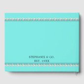 Glam Aqua Tiffany Thema Bruiloft Feest Gastboek Gastenboek (Achterkant)