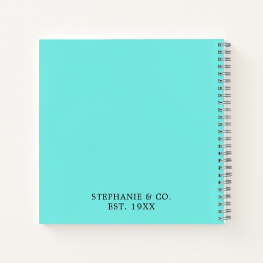 Glam Aqua Tiffany Thema Verjaardag Gastenboek Notitieboek (Achterkant)