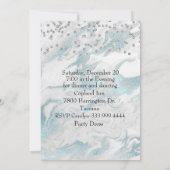 Glam Aquamarijn Gown Sweet 16 Uitnodiging (Achterkant)