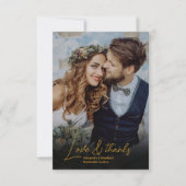 Glam Art Deco Black Gatsby 1920s Style Wedding Bedankkaart (Voorkant)