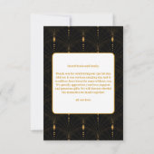 Glam Art Deco Black Gatsby 1920s Style Wedding Bedankkaart (Achterkant)