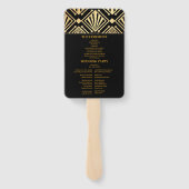 Glam Art Deco Black Gatsby 1920s Style Wedding Handwaaier (Achterkant)