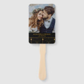 Glam Art Deco Black Gatsby 1920s Style Wedding Handwaaier (Voorkant)