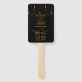 Glam Art Deco Black Gatsby 1920s Style Wedding Handwaaier (Achterkant)
