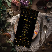 Glam Art Deco Black Gatsby 1920s Style Wedding Menu