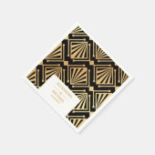 Glam Art Deco Black Gatsby 1920s Style Wedding Servet (Hoek)