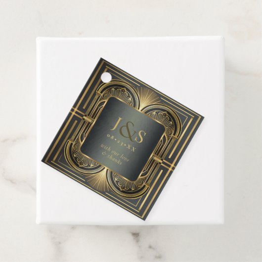 Glam Art Deco Bruiloft Dank u ID1033 Bedankjes Labels (In situ)