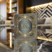 Glam Art Deco Bruiloft ID1033 Kartonnen Onderzetters