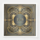 Glam Art Deco Bruiloft ID1033 Servet (Voorkant)