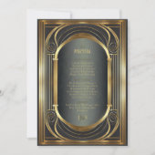 Glam Art Deco Bruiloft Menu ID1033 (Voorkant)
