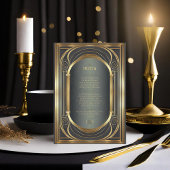 Glam Art Deco Bruiloft Menu ID1033