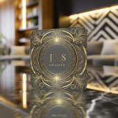 Glam Art Deco Bruiloft V3 ID1033 Kartonnen Onderzetters