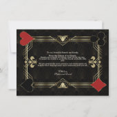 Glam Art Deco Casino Las Vegas Poker Bruiloft Bedankkaart (Achterkant)