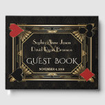Glam Art Deco Casino Las Vegas Poker Bruiloft Gastenboek<br><div class="desc">Elegant Casino Royale en Great Gatsby thema kaart ontwerp. Het beschikt over art deco stijl, een Roaring 1920 oude Hollywood lijst met speelkaarten pakken (simuleren speelkaarten). Op de achterkant faux gold Art Deco motief, initialen en speelkaarten pakken. Gebruik de tool Personaliseren om uw gegevens toe te voegen. Bezoek voor meer...</div>