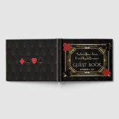 Glam Art Deco Casino Las Vegas Poker Huwelijk Gastenboek (Volledig)