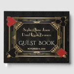 Glam Art Deco Casino Las Vegas Poker Huwelijk Gastenboek<br><div class="desc">Elegante Casino Royale en Great Gatsby thema kaartontwerp. Het heeft een vintage art deco stijl, een Roaring Twenties oude Hollywood frame met speelkaarten (simuleren speelkaarten). Aan de achterkant nep goud Art Deco patroon, initialen en speelkaarten. Gebruik de Personaliseer tool om uw informatie toe te voegen. Bezoek voor meer mijn Casino...</div>