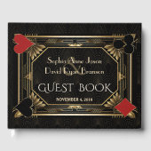 Glam Art Deco Casino Las Vegas Poker Huwelijk Gastenboek (Voorkant)