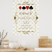 Glam Art Deco Casino Poker Verjaardag Welkomstbord Poster (Keuken)