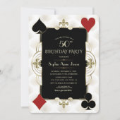 Glam Art Deco Casino Royale Poker Birthday Kaart (Voorkant)
