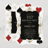 Glam Art Deco Casino Royale Poker Birthday Kaart (Voorkant / Achterkant)