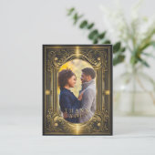 Glam Art Deco Dank u ID1033 Bedankkaart (Staand voorkant)