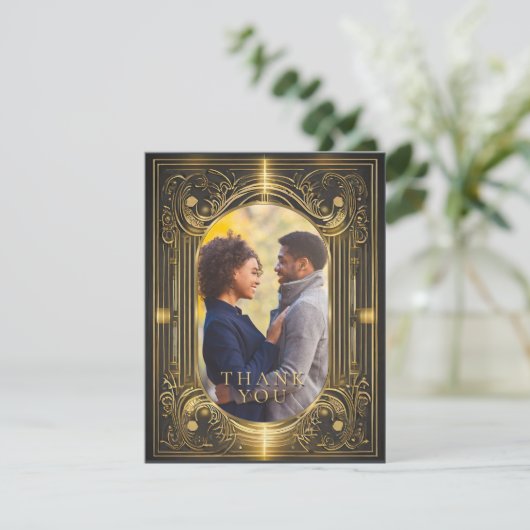 Glam Art Deco Dank u ID1033 Bedankkaart (Staand voorkant)