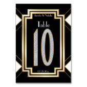 Glam Art Deco Diamant Trouwtafel nummer tien Kaart (Achterkant)