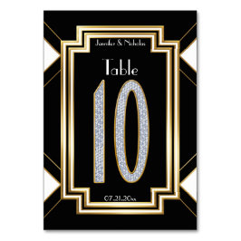 Glam Art Deco Diamant Trouwtafel nummer tien Kaart