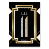 Glam Art Deco Diamond Trouwtafel Nummer Elf Kaart (Achterkant)