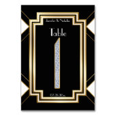 Glam Art Deco Diamonds Trouwtafel nummer een Kaart (Achterkant)