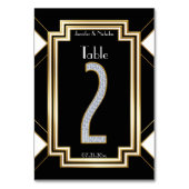 Glam Art Deco Diamonds Trouwtafel nummer twee Kaart (Voorkant)
