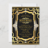 Glam Art Deco Fabulous 50 verjaardagsfeestje Kaart (Achterkant)