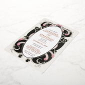 Glam Art Deco Gatsby Monogram Wedding Gold Folie Uitnodiging (Gedraaid)