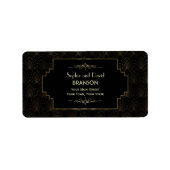 Glam Art Deco Great Gatsby Bruiloft Etiket (Voorkant)