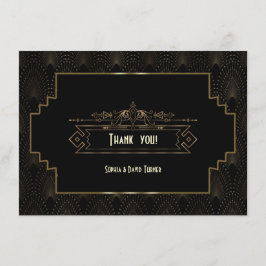Glam Art Deco Great Gatsby Wedding Hartelijk dank Bedankkaart