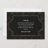 Glam Art Deco Great Gatsby Wedding Hartelijk dank Bedankkaart (Achterkant)