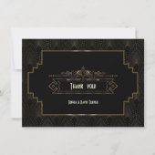 Glam Art Deco Great Gatsby Wedding Hartelijk dank Bedankkaart (Voorkant)