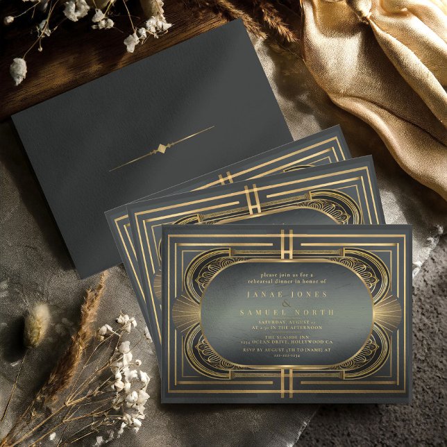 Glam Art Deco Huwelijksrepetitie Diner ID1033 (Creator heeft geüpload)